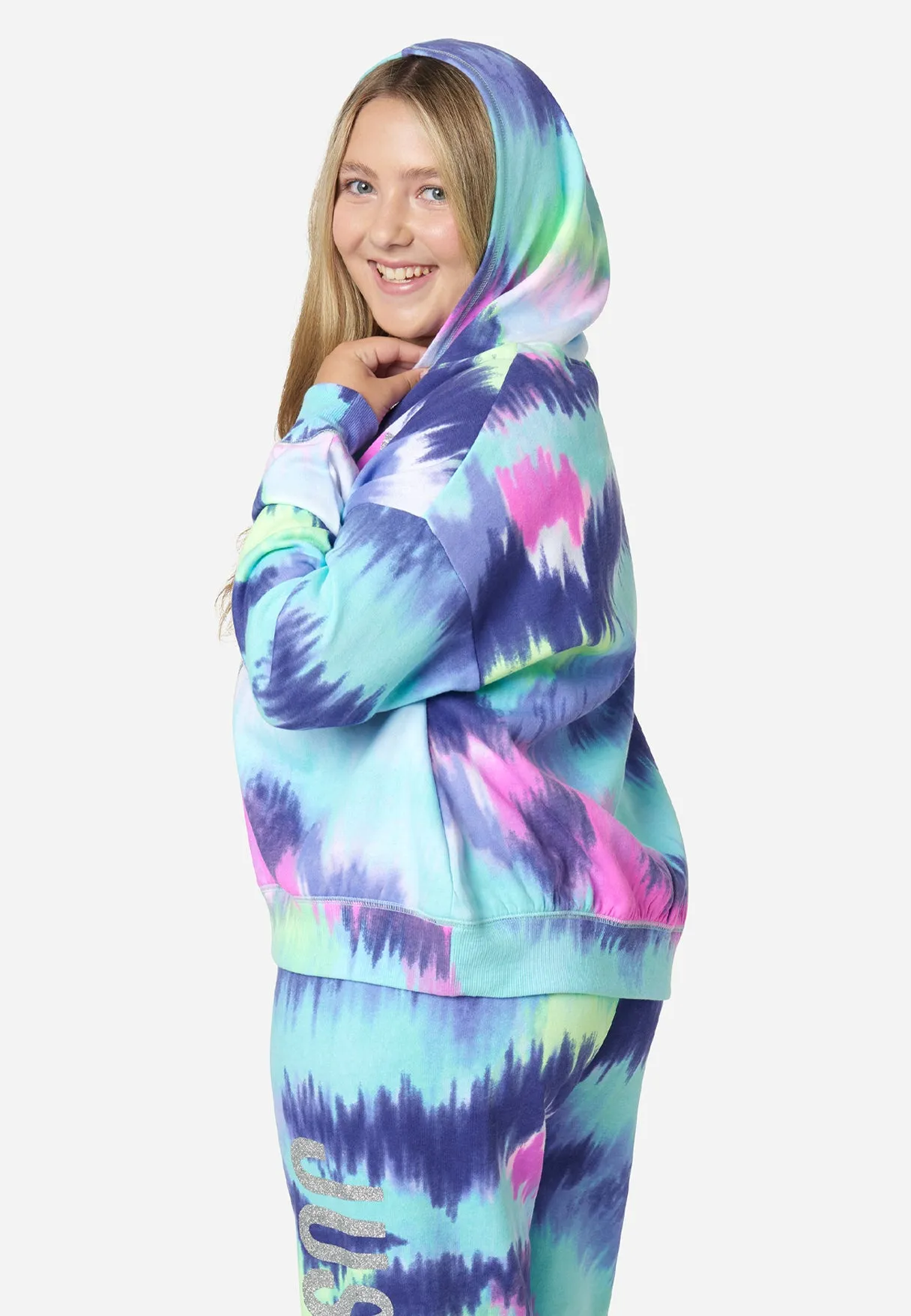 Tie-Dye Rib Hem Hoodie