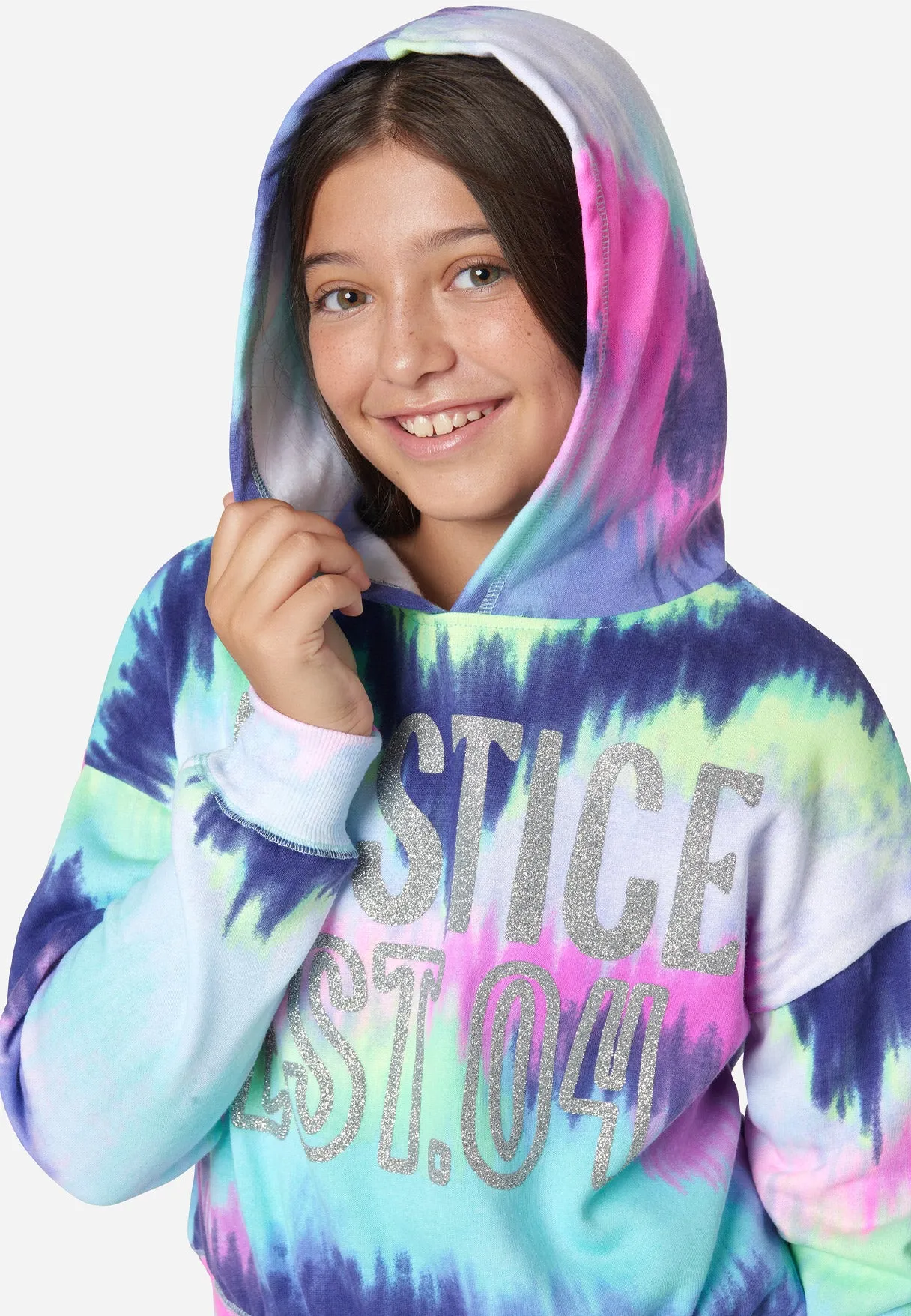 Tie-Dye Rib Hem Hoodie