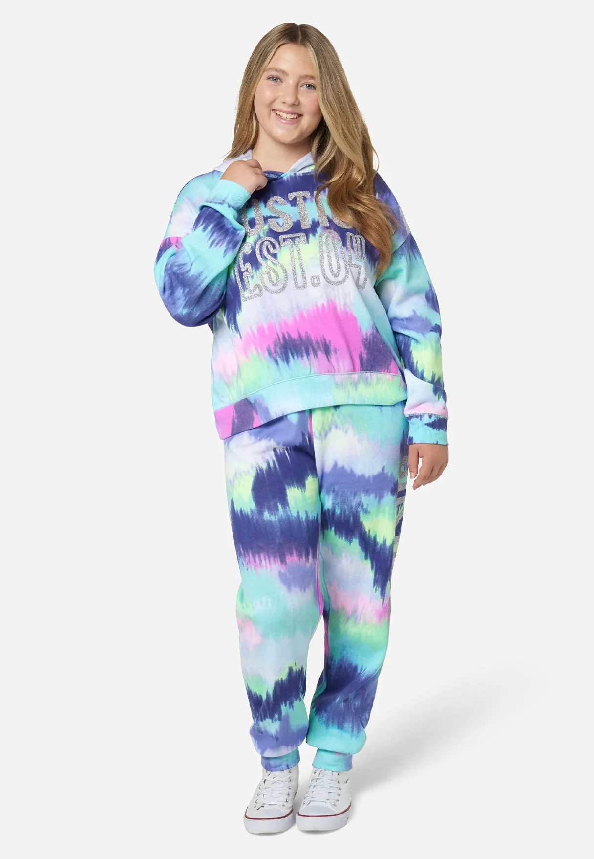 Tie-Dye Rib Hem Hoodie