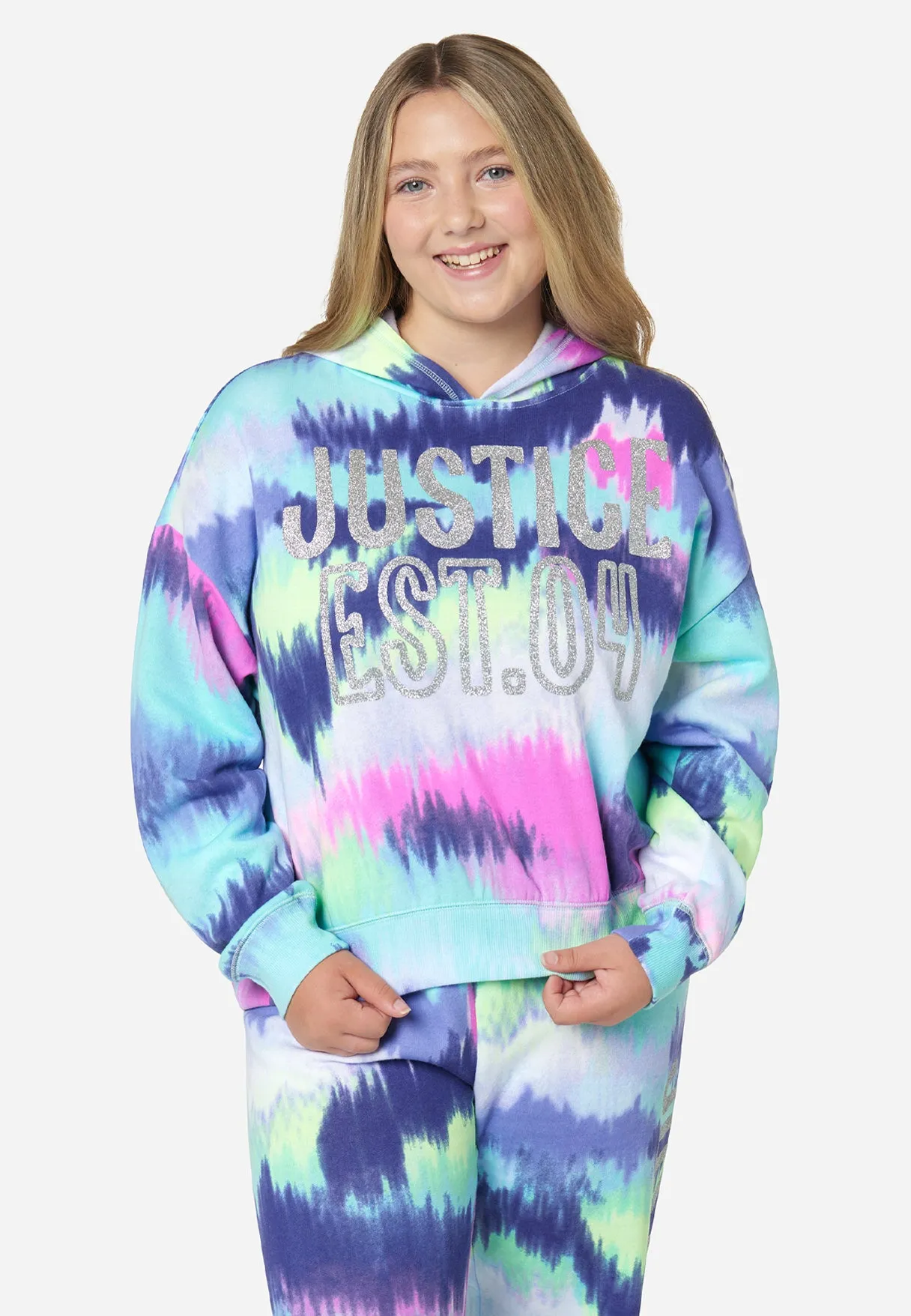 Tie-Dye Rib Hem Hoodie