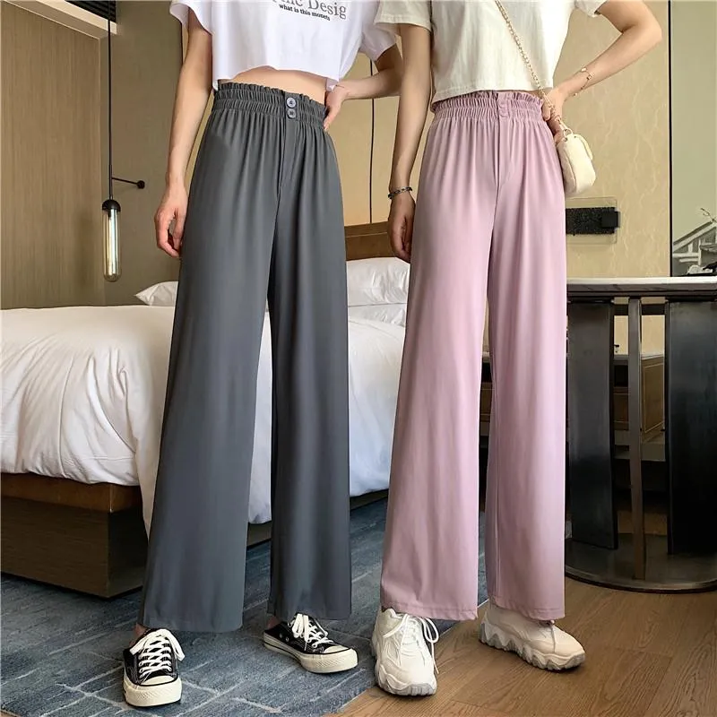 Women's Casual Shirring Wide-legged Pants