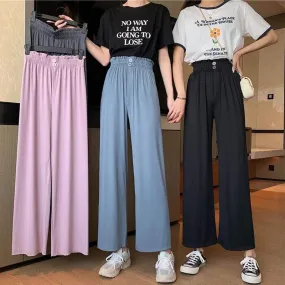 Women's Casual Shirring Wide-legged Pants