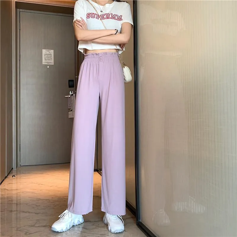 Women's Casual Shirring Wide-legged Pants