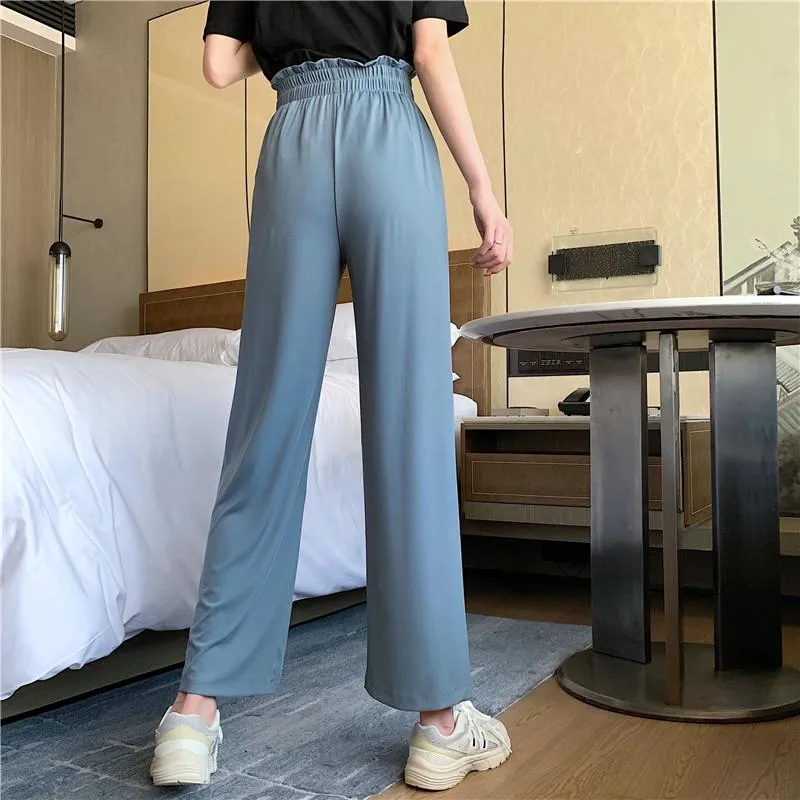 Women's Casual Shirring Wide-legged Pants