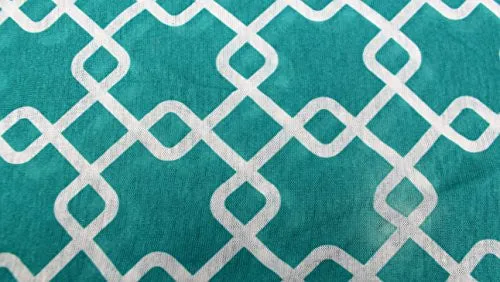 Womens Interlocking Chain Square Pattern Scarf w/ Zipper Pocket - Pop Fashion (Teal)