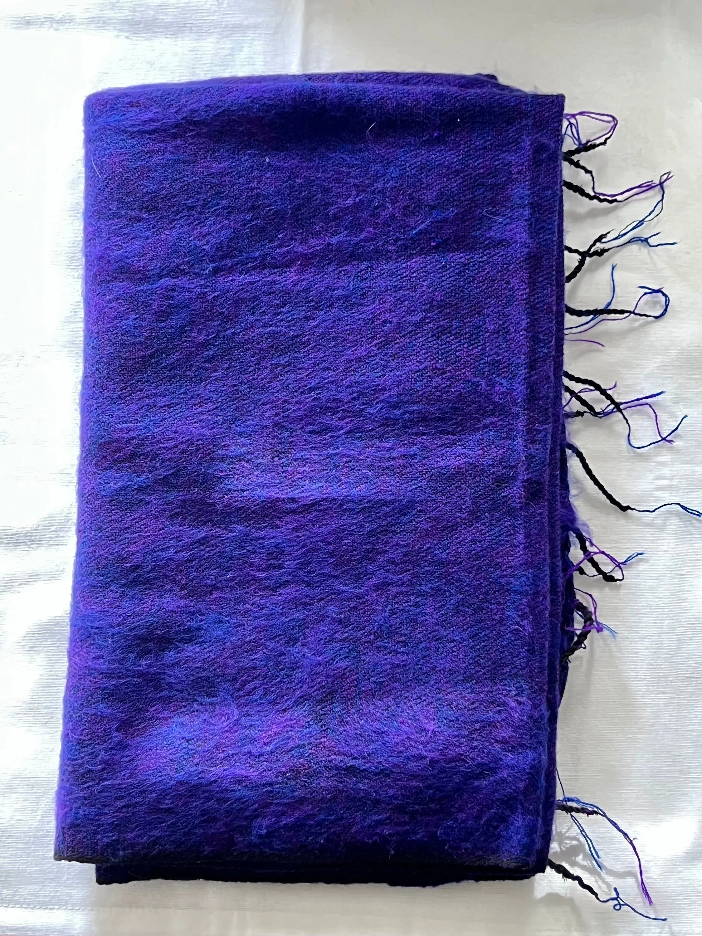 Yak Wool Scarf, Tibet,  Nepal, Soft and warm scarf in bright violet color, Gift for her